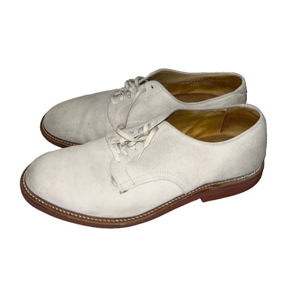 Hanover Made in USA Men’s Vintage Suede Oxford Shoes size 10.5 Light Gray